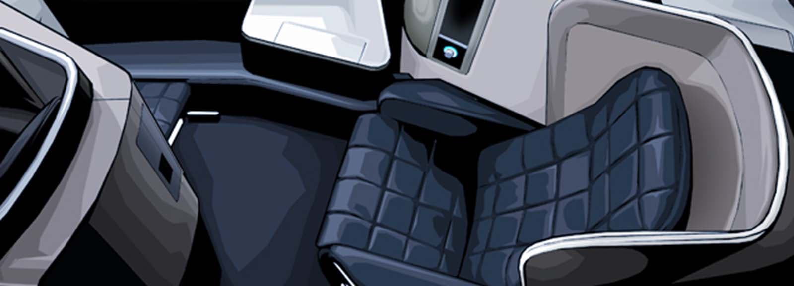 First class cabin seating