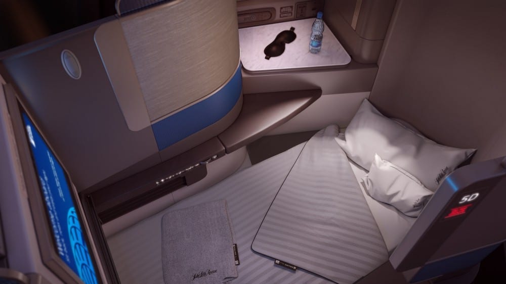 United Polaris Business Class Bed Mode