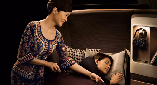 Singapore Airlines Business Class sleep